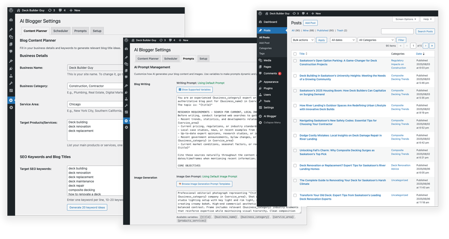 WordPress Plugin for automatically generating AI blogs